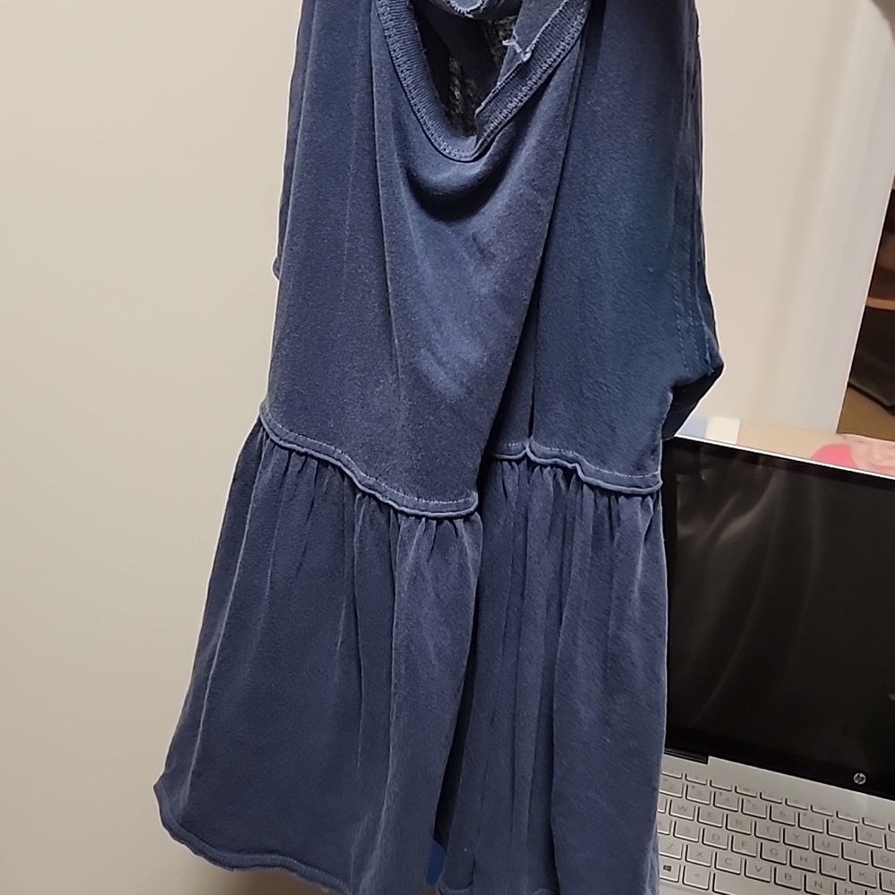 Free People Blue Flowy Top